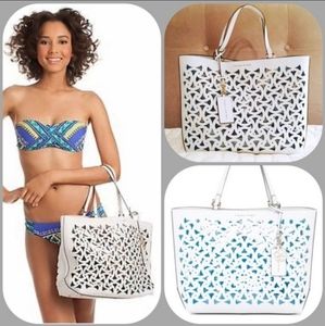 Trina Turk laser cut tote bag
